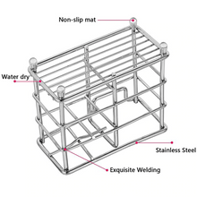 Load image into Gallery viewer, Toothbrush Holder Stainless Steel Multifunction Practical Bathroom Toothpaste Holder Stand Vertical Toothbrush Holder Storage